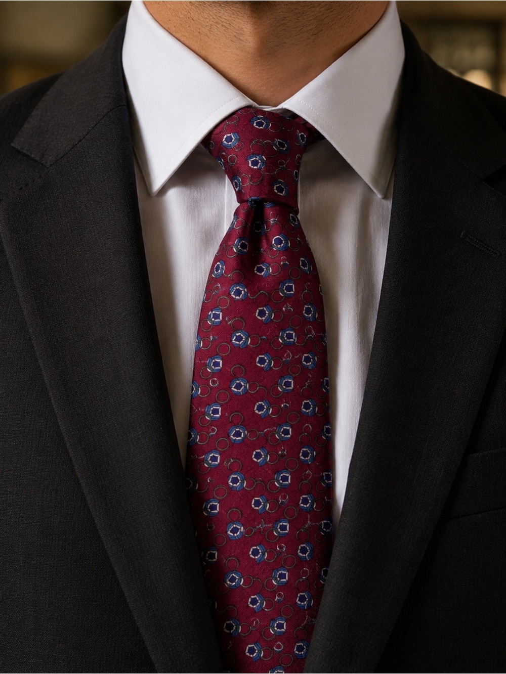 Christian Dior Geometric print tie